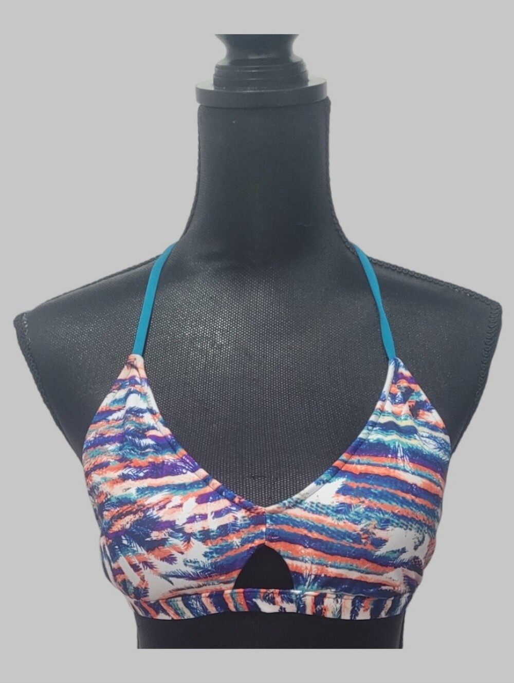 Mossimo Ladie's Multicolor Palm Print Bikini Top - Picture 2 of 11